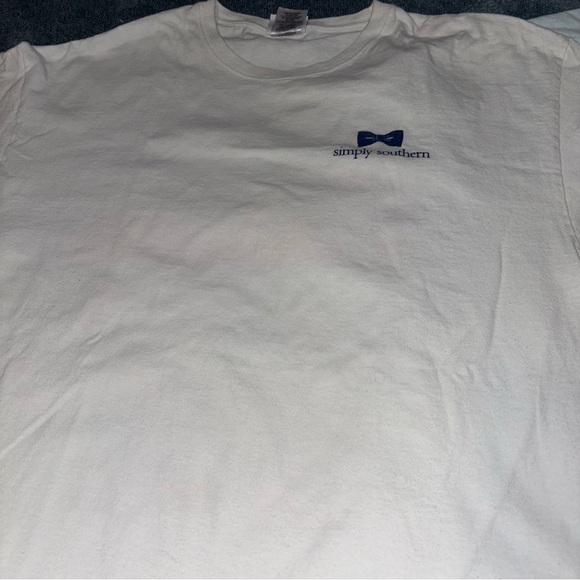 Pair of Simply Southern Short Sleeve Women’s Size XL T-shirts White and Blue - Picture 3 of 6